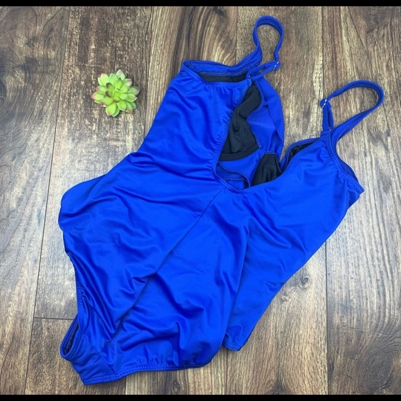 Miraclesuit Sanibel Shirred Underwire Solid Royal Blue One Piece Swimsuit - Picture 5 of 5